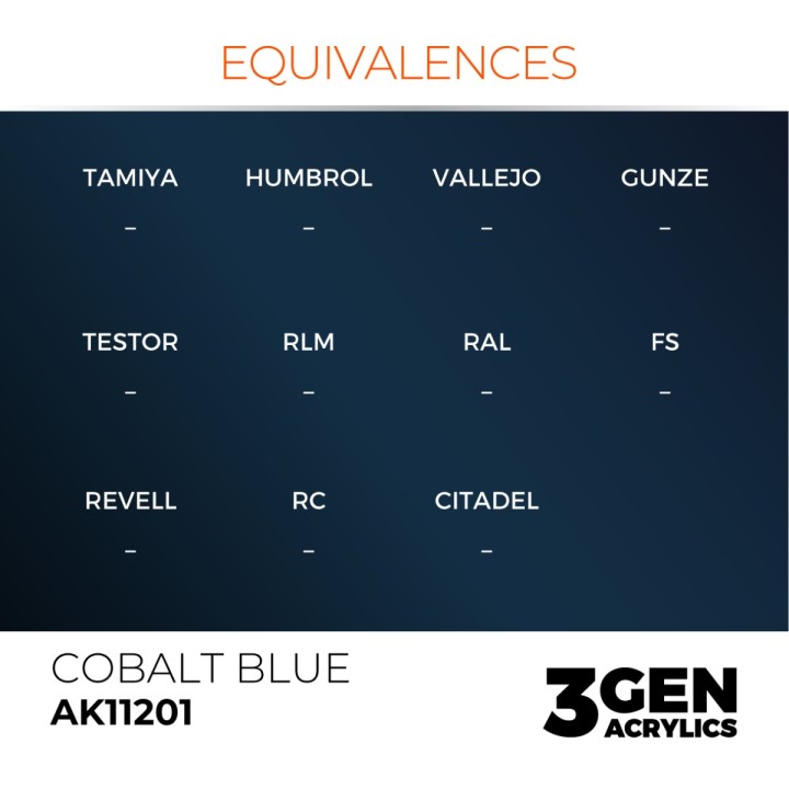 Bleu cobalt - Cobalt Blue - Équivalent