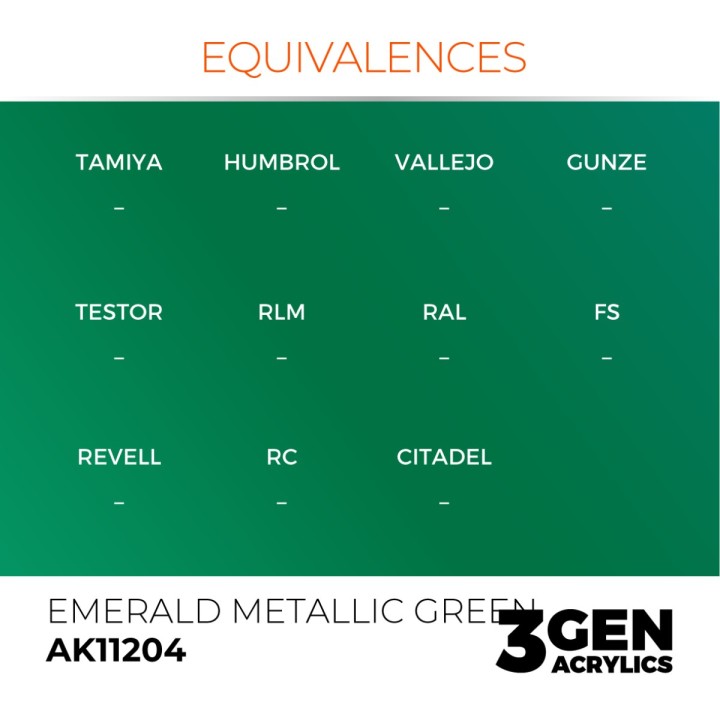 Vert émeraude métallique - Emerald Mettalic Green - Équivalent