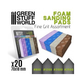 Eponge de Ponçage Flexible - Assortiment de FIN GRAIN x20