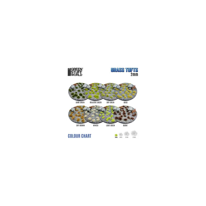 Touffes herbe 2mm Vert Sec Green Stuff World | Défi Jeux