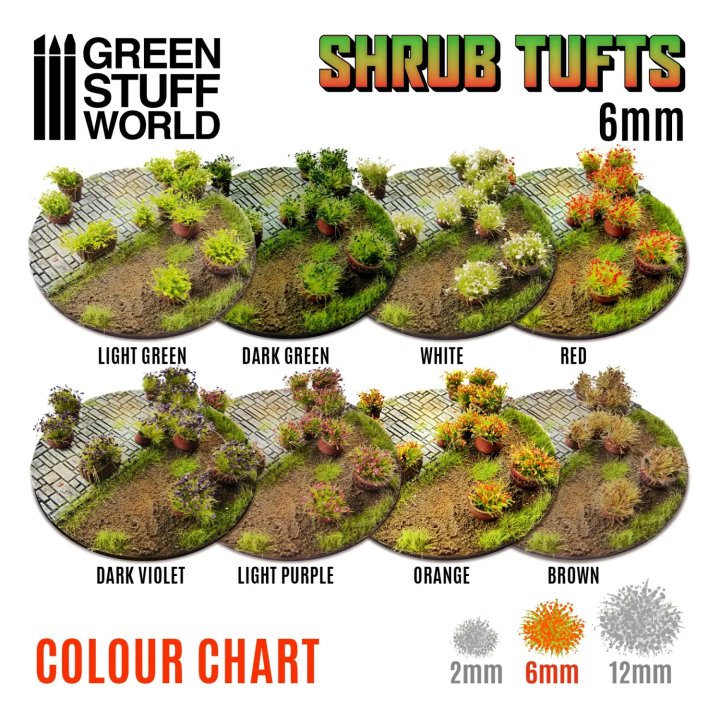 Touffes buissons 6mm Orange Green Stuff World | Défi Jeux