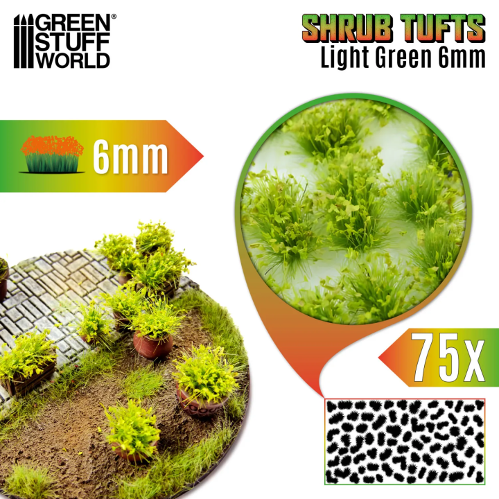 Touffes buissons 6mm Vert clair Green Stuff World | Défi Jeux