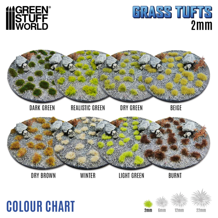Touffes herbe 2mm Vert clair Green Stuff World | Défi Jeux