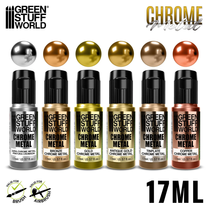 Set peinture chrome Green Stuff World effet miroir | Défi Jeux