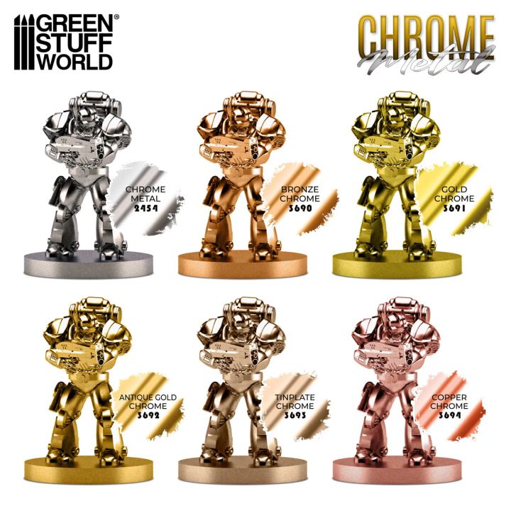 Set peinture chrome Green Stuff World effet miroir | Défi Jeux