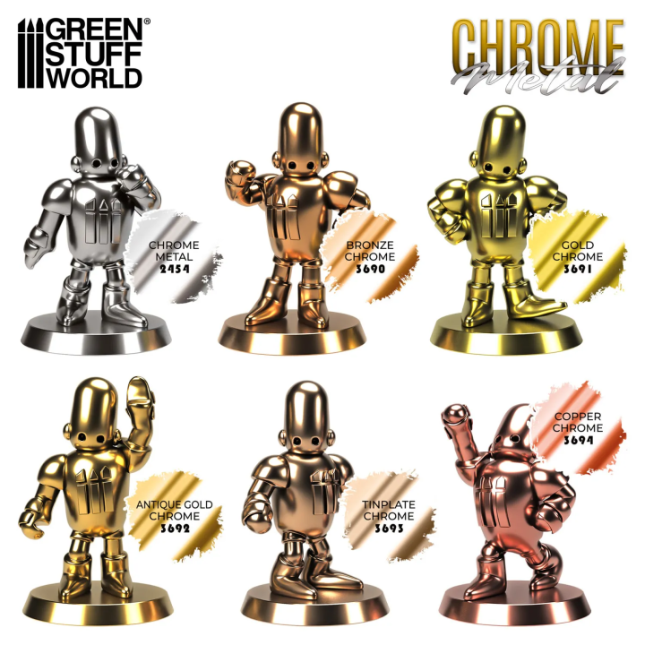 Set peinture chrome Green Stuff World effet miroir | Défi Jeux