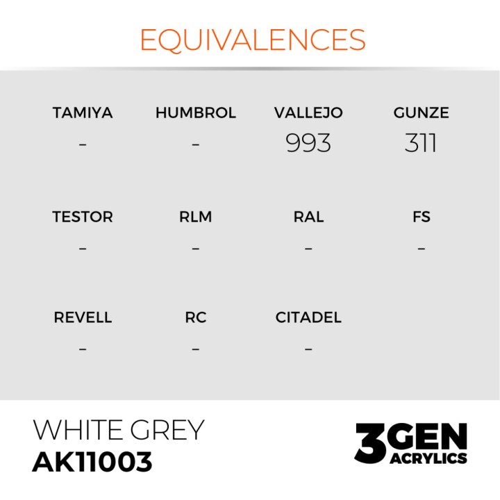 Gris Blanc - White Grey - Équivalent