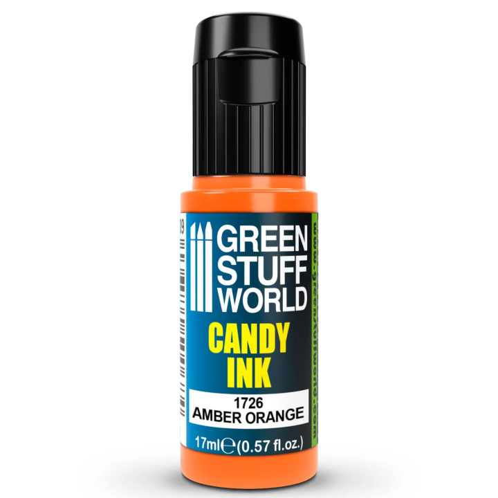 Encre Candy Amber Orange 17ml Green Stuff World - Effet translucide