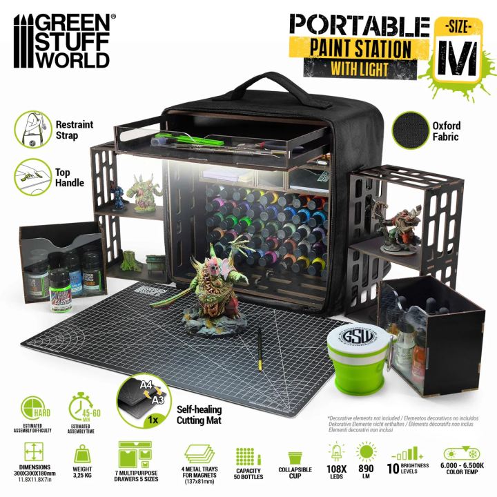 Station de Peinture Portable Green Stuff World | Rangement Hobby