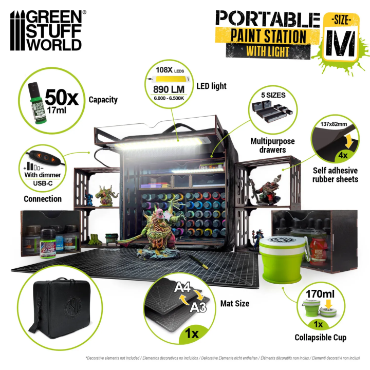 Station de Peinture Portable Green Stuff World | Rangement Hobby