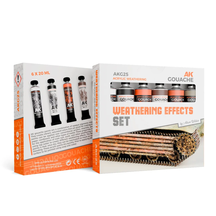 AKG25 Weathering Effects Set AK Gouaches | Défi Jeux