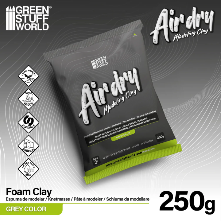Air Dry Foam Clay 250 g Gris | Défi Jeux
