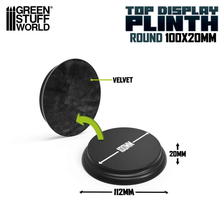 Socle en Bois Rond Ouvragé 10 cm Noir | Défi Jeux