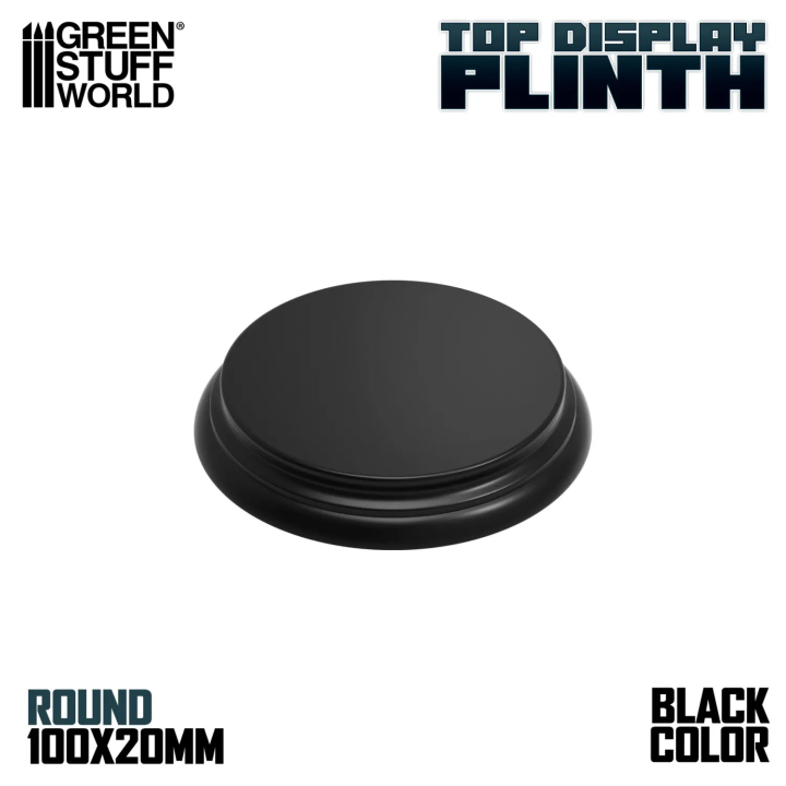 Socle en Bois Rond Ouvragé 10 cm Noir | Défi Jeux