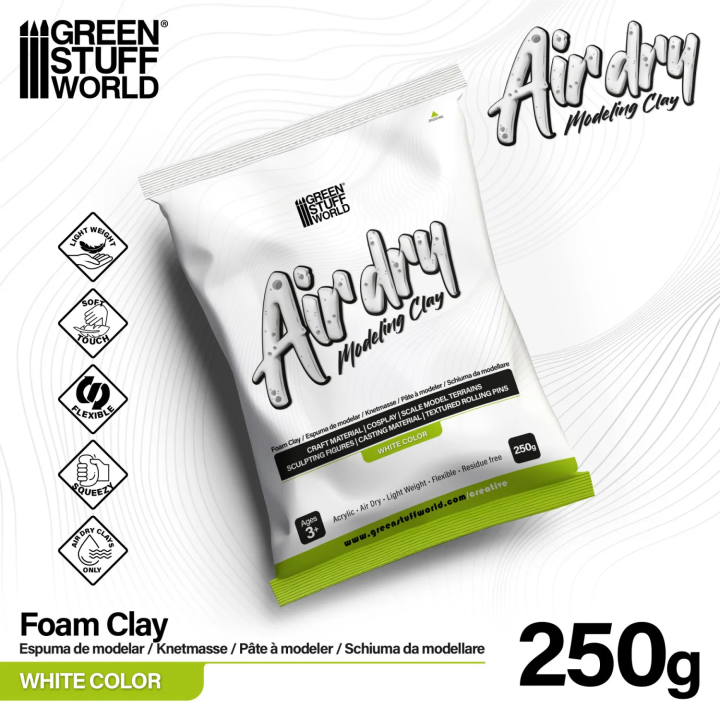 Air Dry Foam Clay 250 g Blanche | Défi Jeux