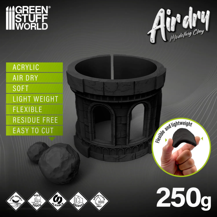 Air Dry Foam Clay 250 g Noire | Défi Jeux