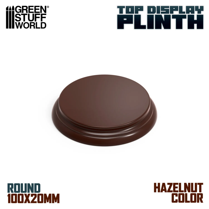 Socle en Bois Rond Ouvragé 10 cm Brun Noisette | Défi Jeux