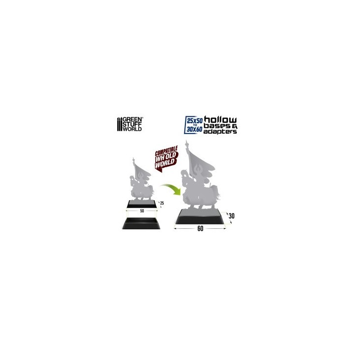 Adaptateur pour socle en plastique 25x50 à 30x60mm