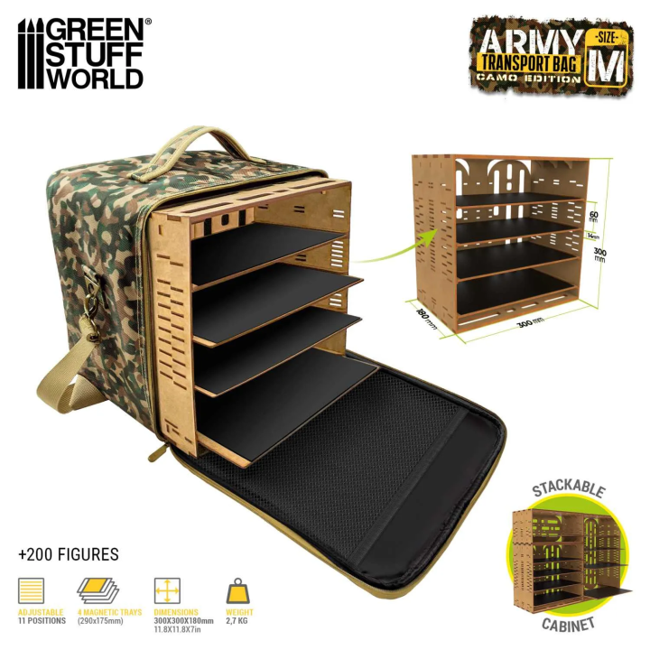 Mallette transport miniatures M Camouflage | Défi Jeux