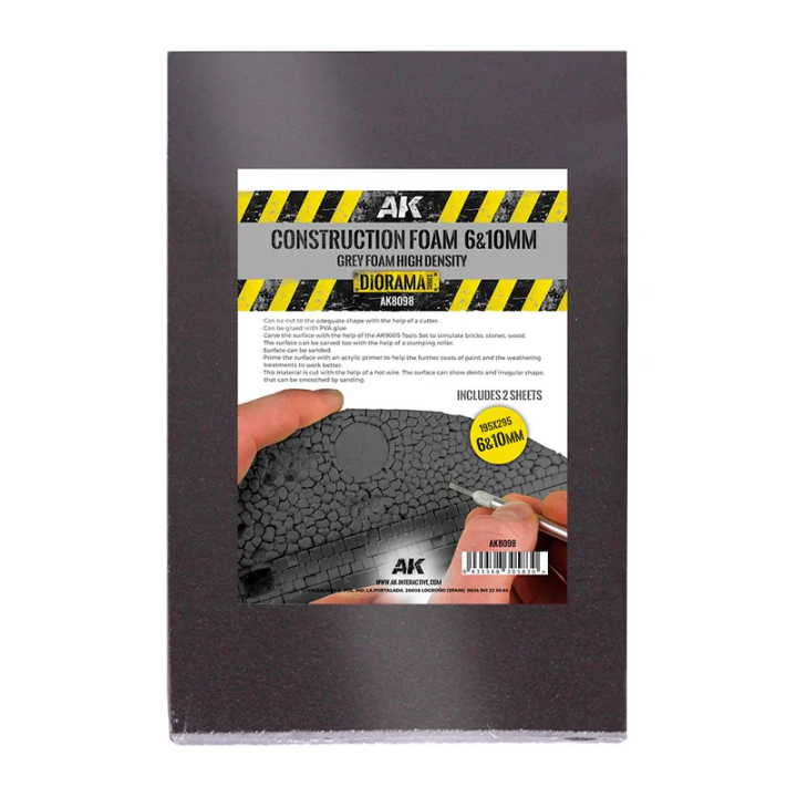 Mousse de construction noire 6 et 10 mm AK8098 | Défi Jeux