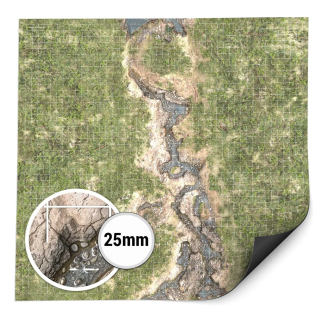 Tapis néoprène Donjons 120x120 cm - Quadrillage 25 mm | Défi Jeux