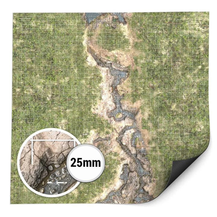 Tapis néoprène Donjons 120x120 cm - Quadrillage 25 mm | Défi Jeux
