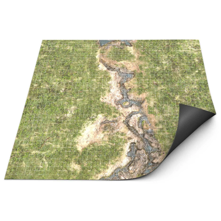 Tapis néoprène Donjons 120x120 cm - Quadrillage 25 mm | Défi Jeux