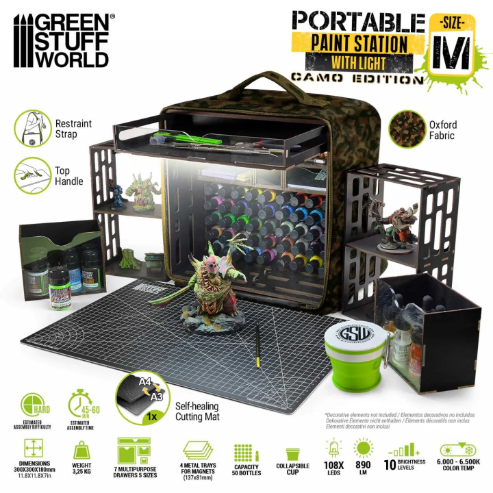 Station de peinture portable Camouflage Green Stuff World | Défi Jeux
