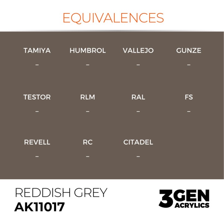 Gris rougeâtre - Reddish Grey - Équivalent