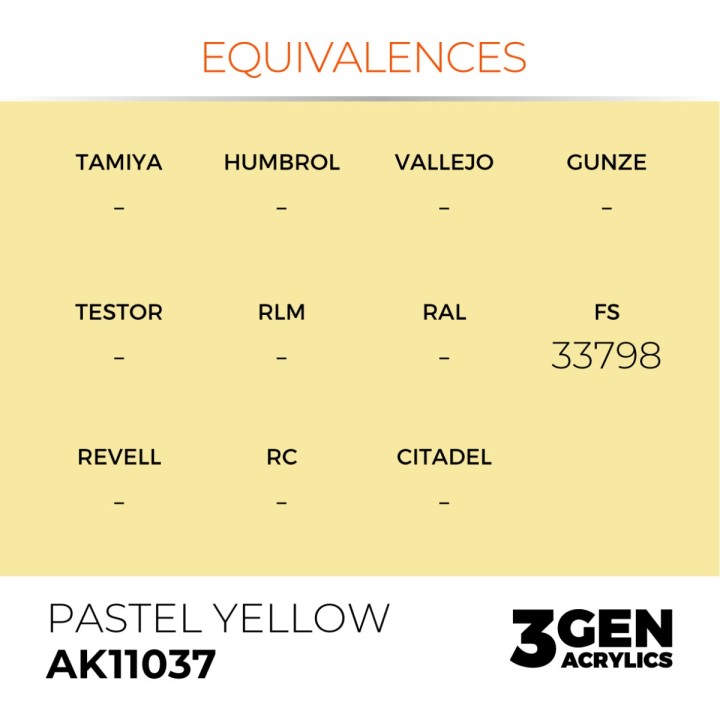 Jaune Pastel - Pastel Yellow - Équivalent
