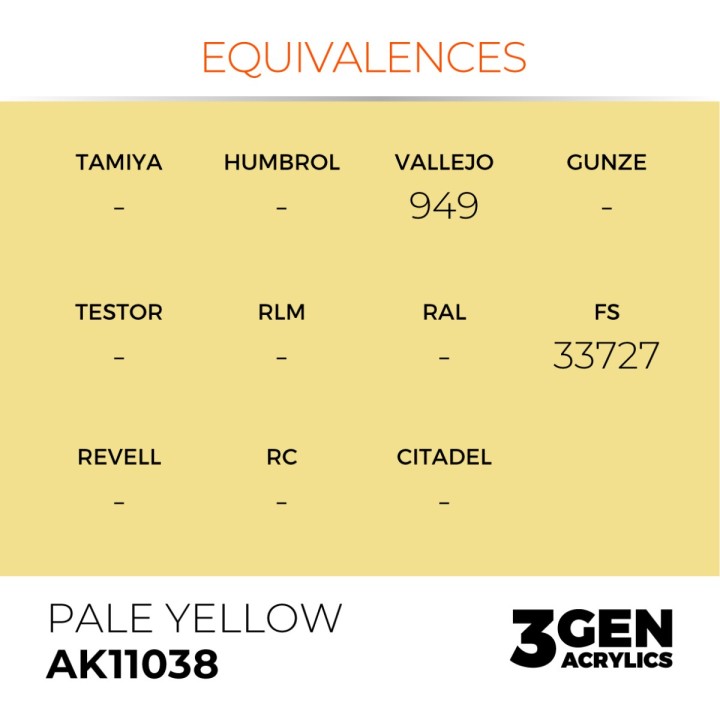 Jaune pale - Pale Yellow - Équivalent