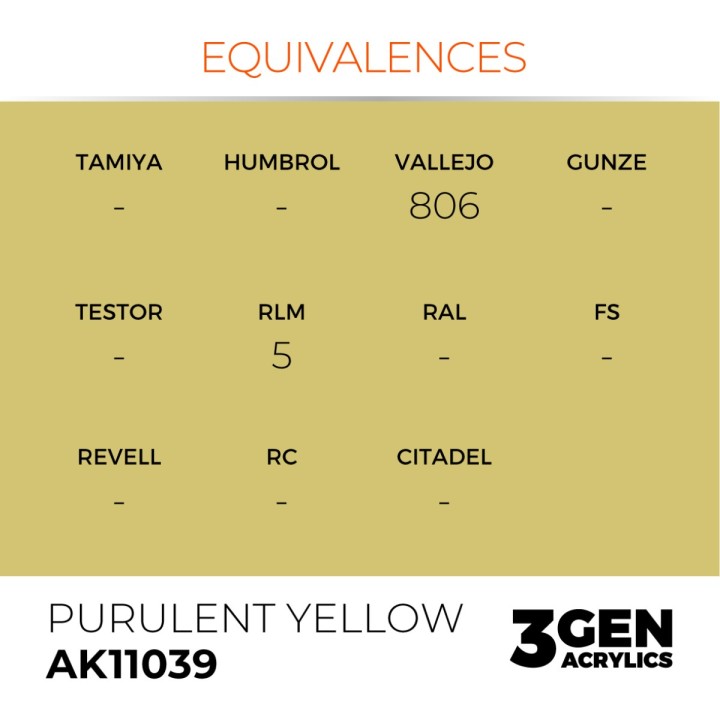 Jaune purulent - Purulent yellow - Équivalent