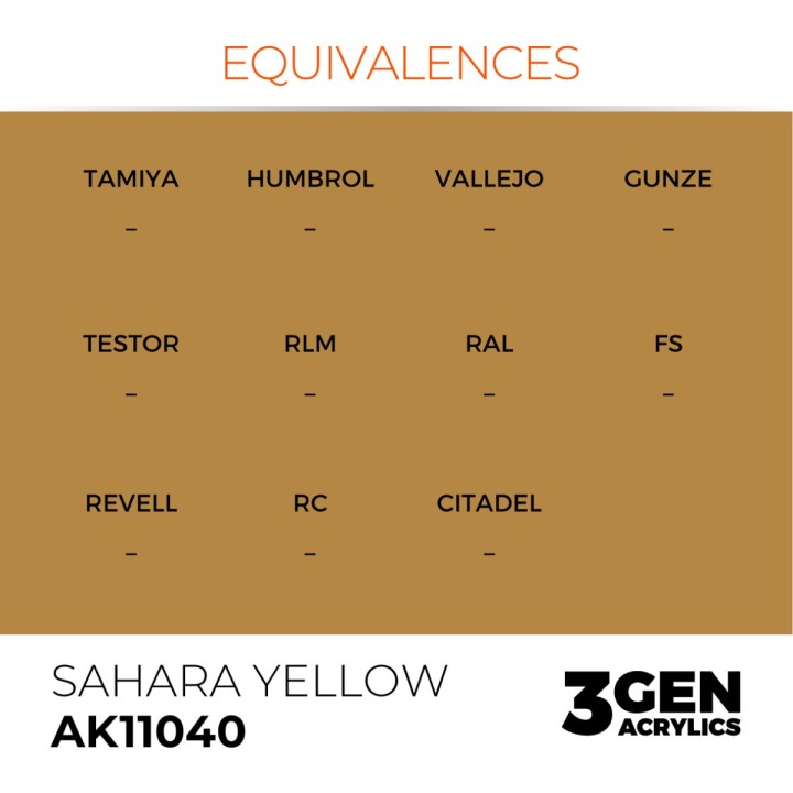Jaune Sahara - Sahara Yellow - Équivalent