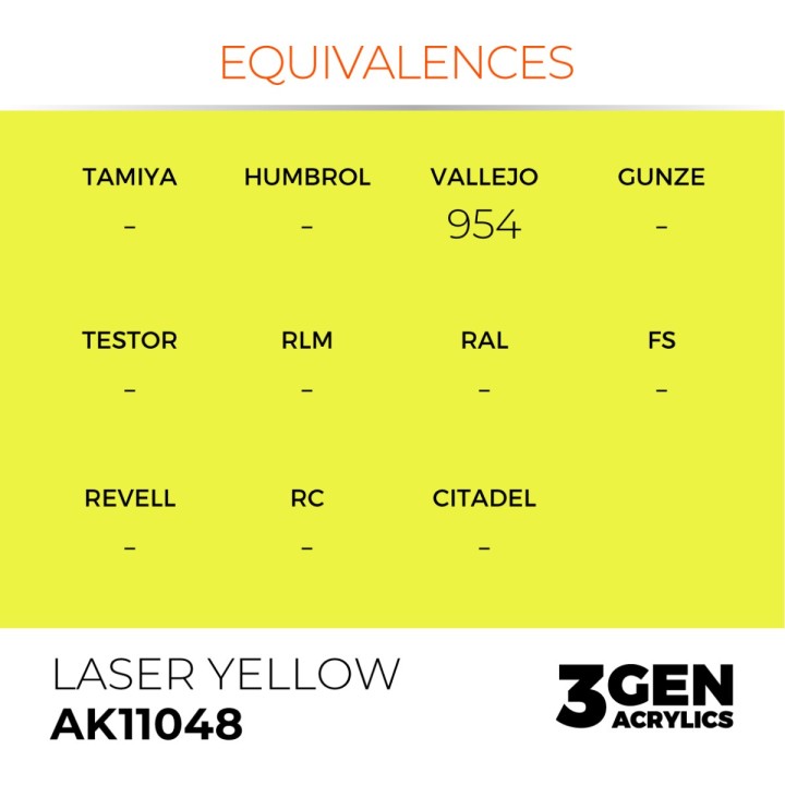 Jaune Laser - Laser Yellow - Équivalent