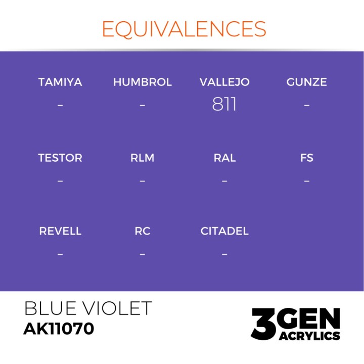 Violet bleu - Blue Violet - Équivalent