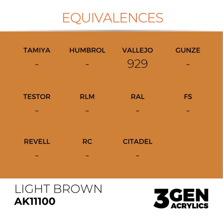 Marron clair - Light Brown - Équivalent