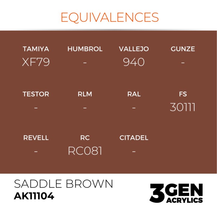 Brun selle - Saddle Brown - Équivalent
