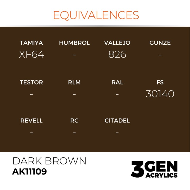 Marron Sombre - Dark Brown - Équivalent