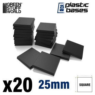 Socles CARRÉS 25mm en Plastique