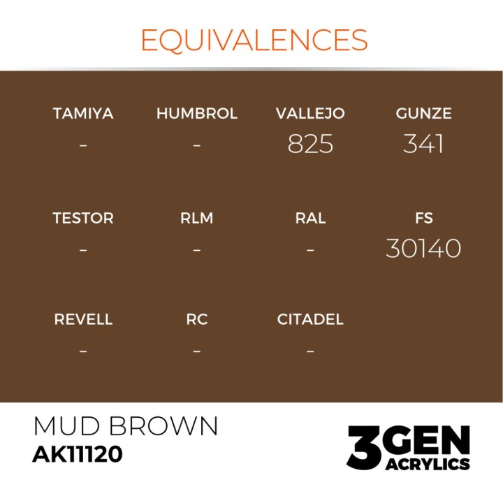 Brun boue - Mud Brown - Équivalent