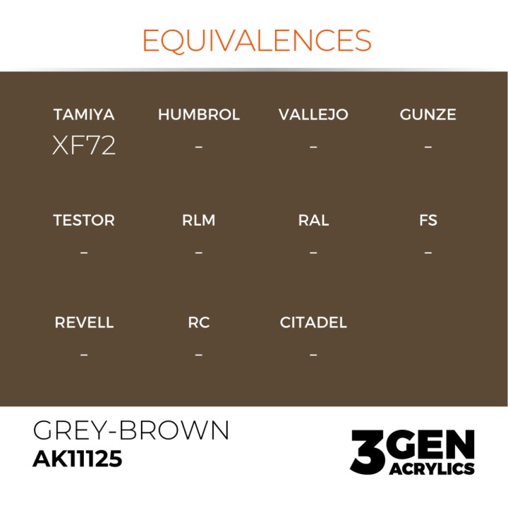 Brun gris - Grey Brown - Équivalent