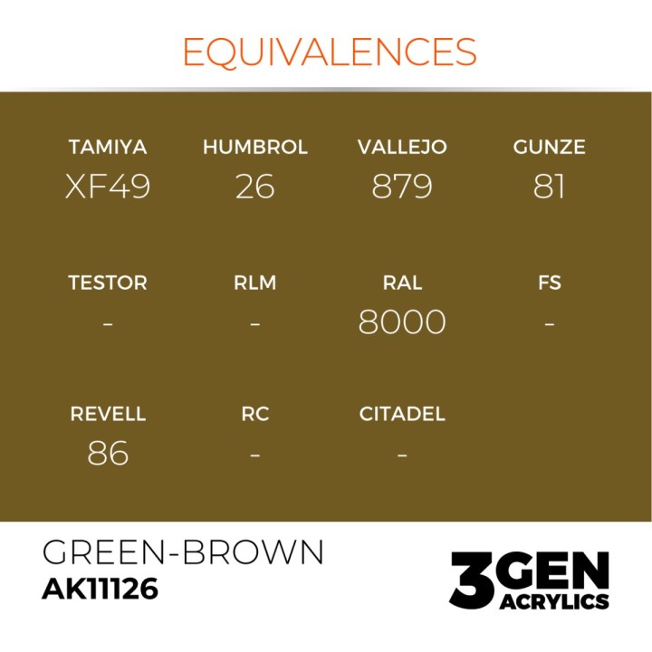 Brun vert - Green Brown - Équivalent