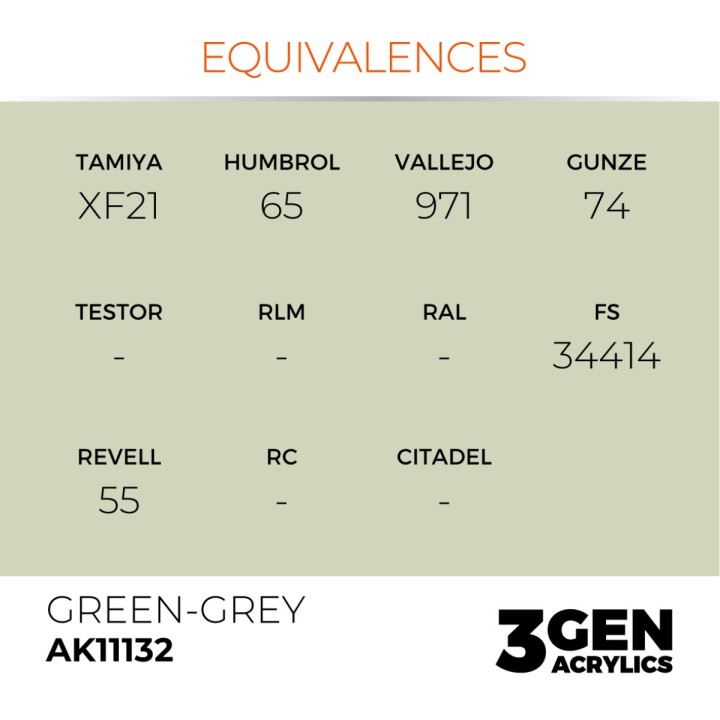 Gris vert - Green grey - Équivalent