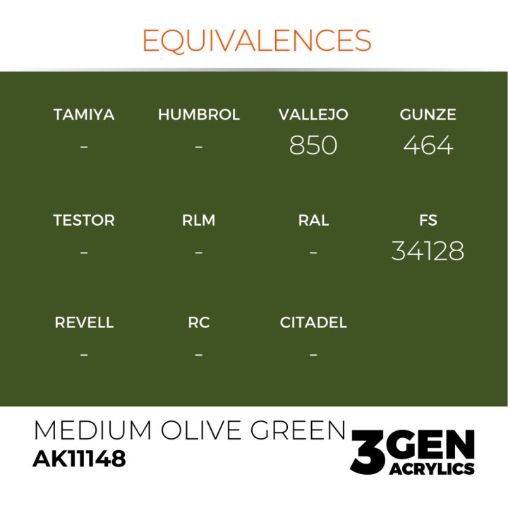 Vert Olive Moyen - Medium Olive Green - Équivalent