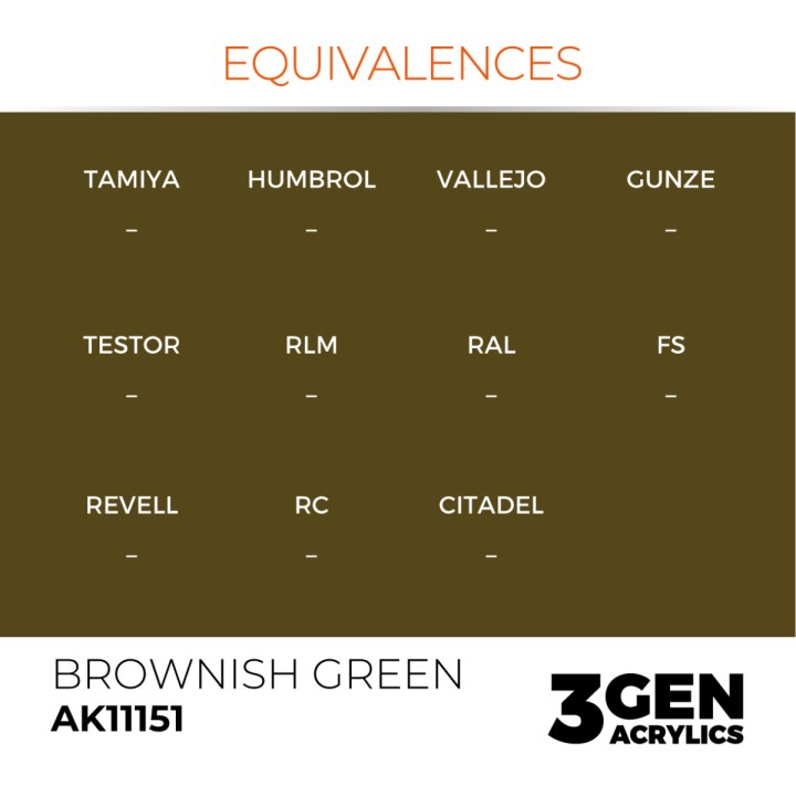 Vert brûnatre - Brownish Green - Équivalent