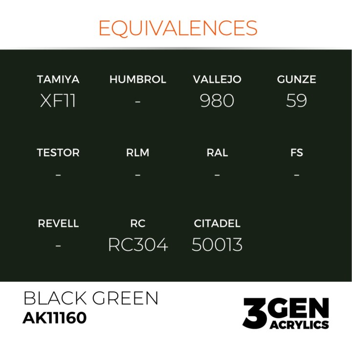 Vert noir - Black Green - Équivalent