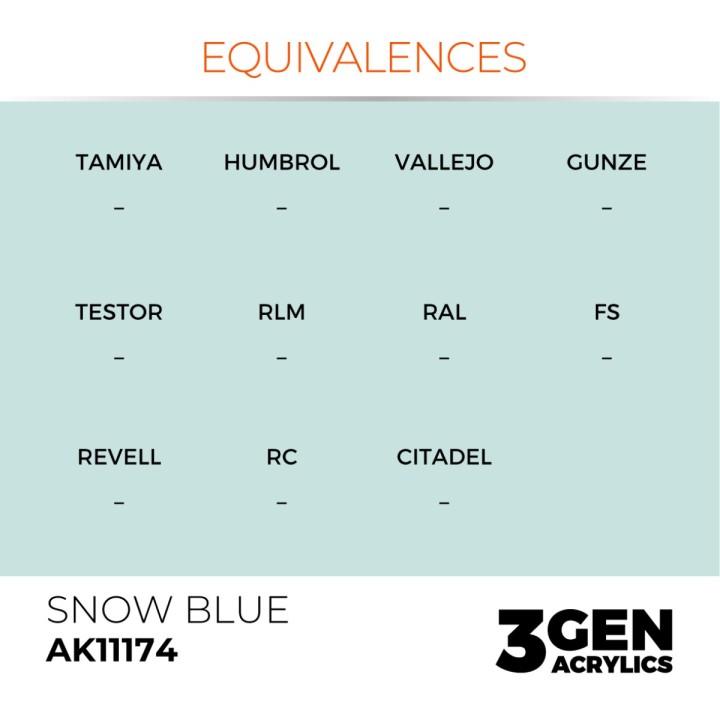 Bleu neige - Snow Blue - Équivalent