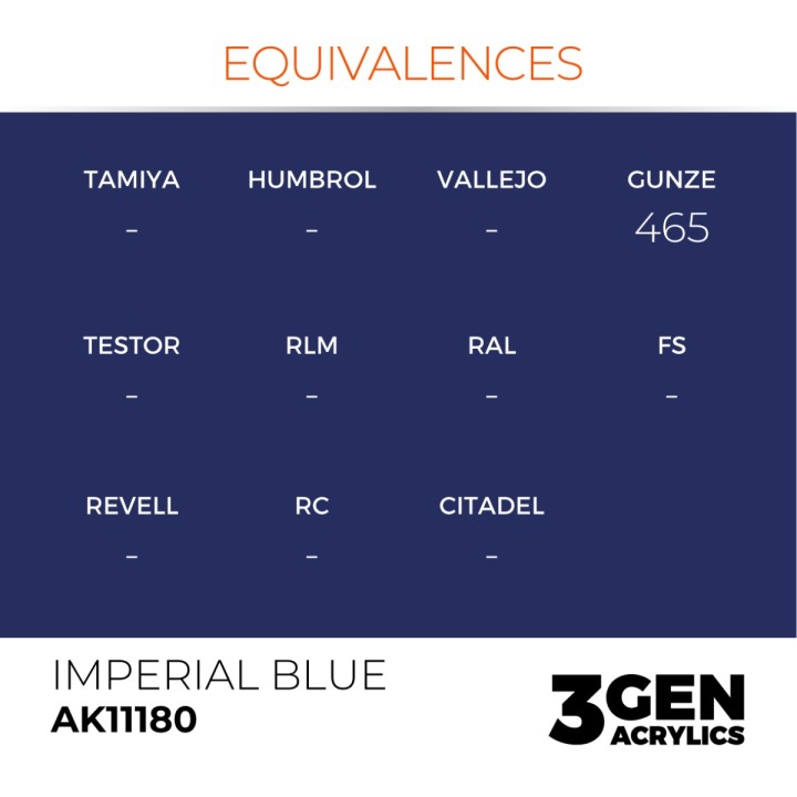 Bleu impérial - Imperial Blue - Équivalent
