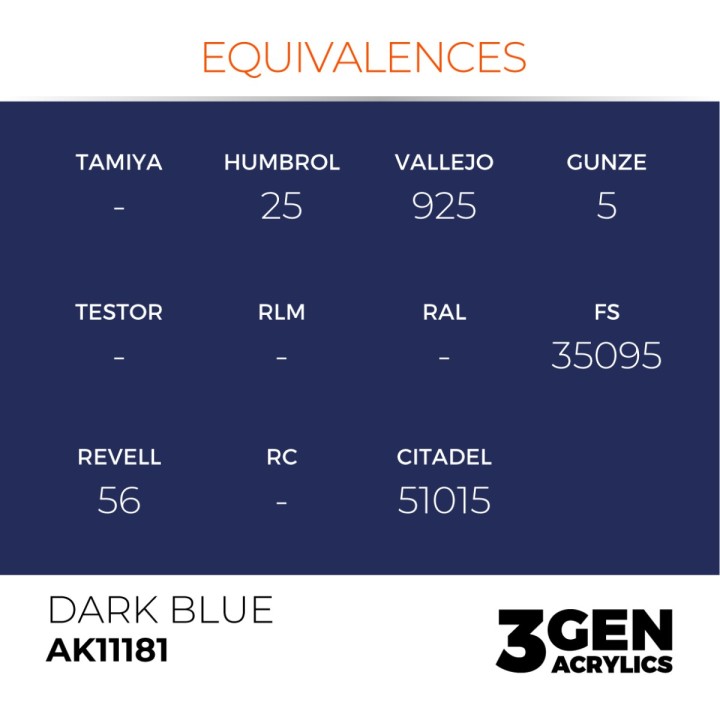 Bleu foncé - Dark Blue - Équivalent