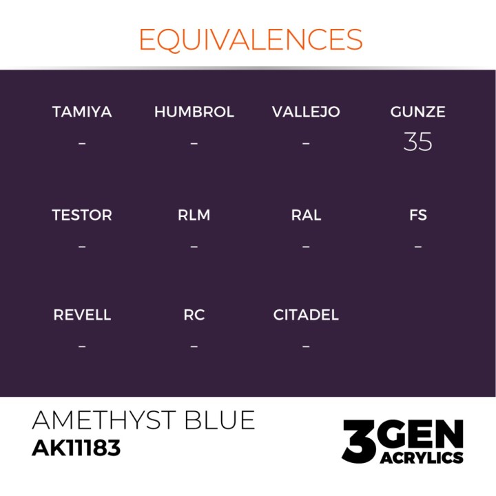 Blue améthyste - Amethyst Blue - Équivalent